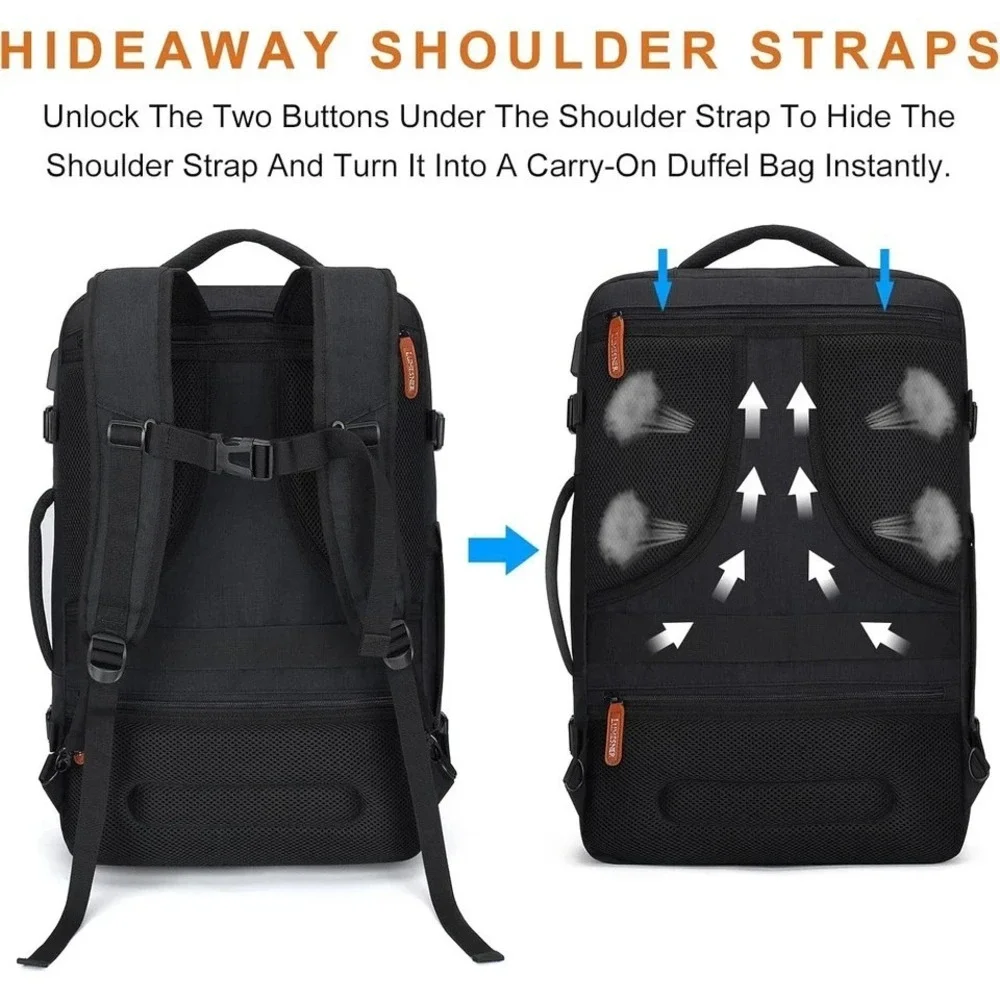 Lumesner Carry on  Backpacks, Extra Large 40L Flight Approved Bag for Men & Wome